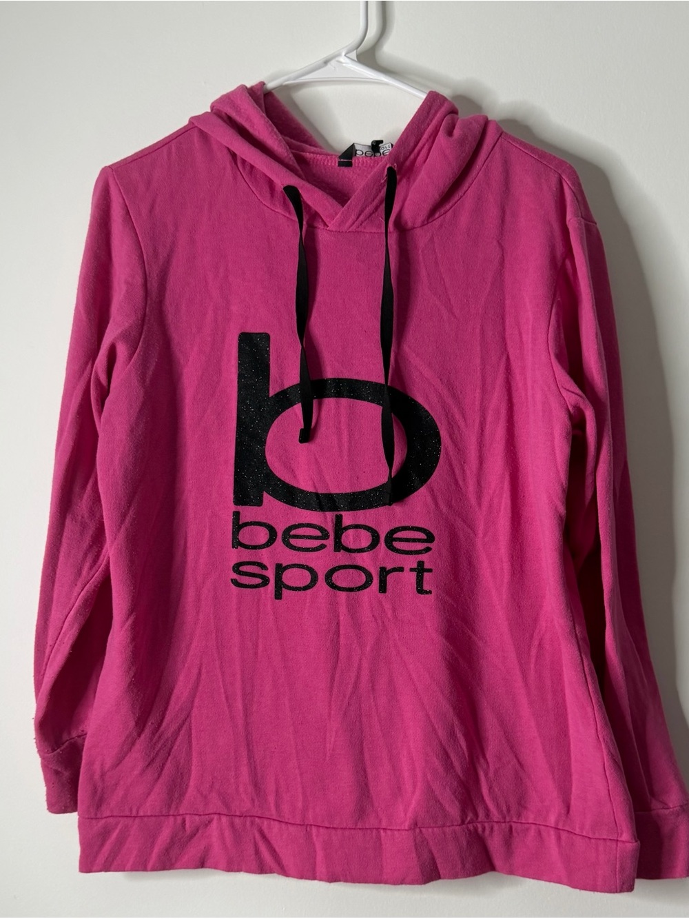 bebe Pink Graphic Logo Pullover Hoodie